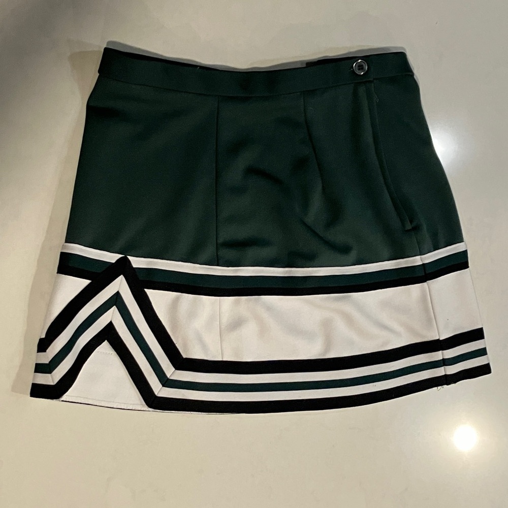 Cheer Asymmetrical Skirt in Green and White